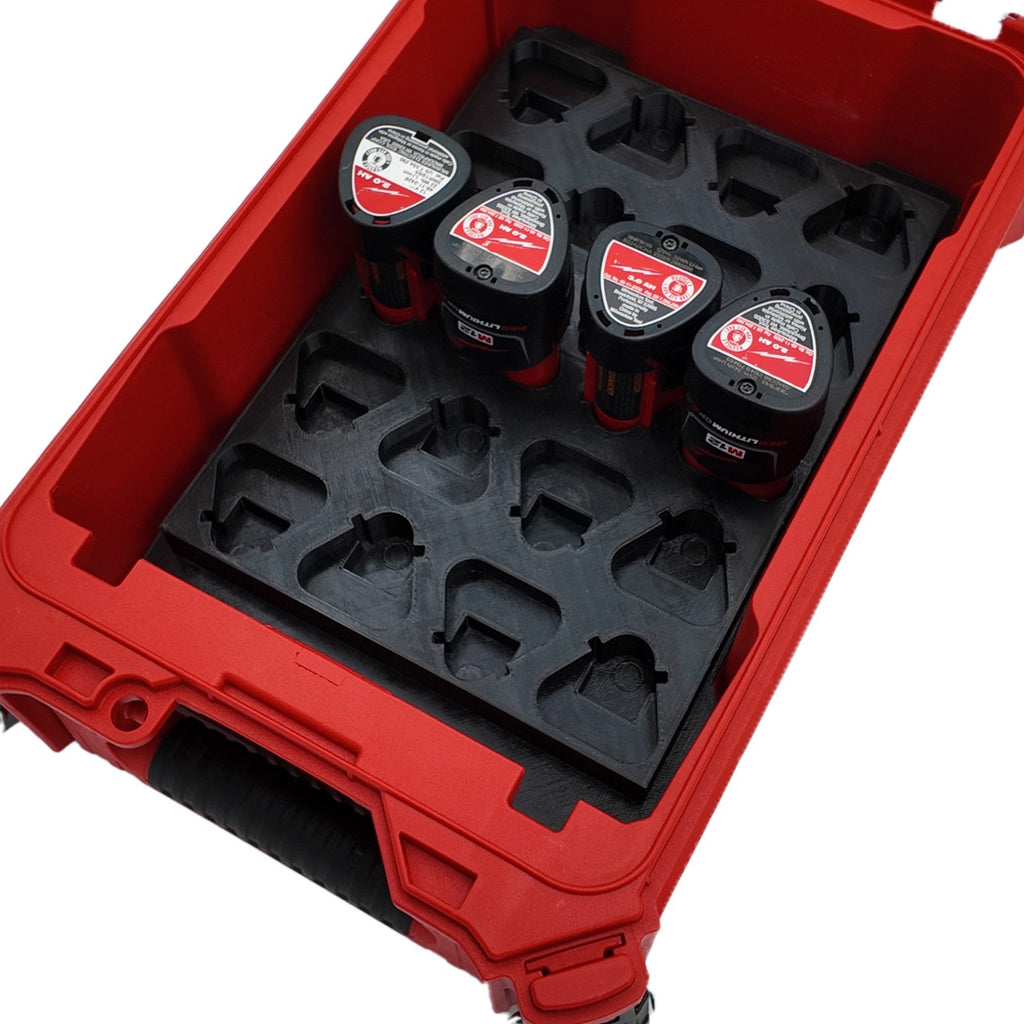 M12 Battery Organizer Holds 20 Batteries Milwaukee Packout PETG USA - Save $12
