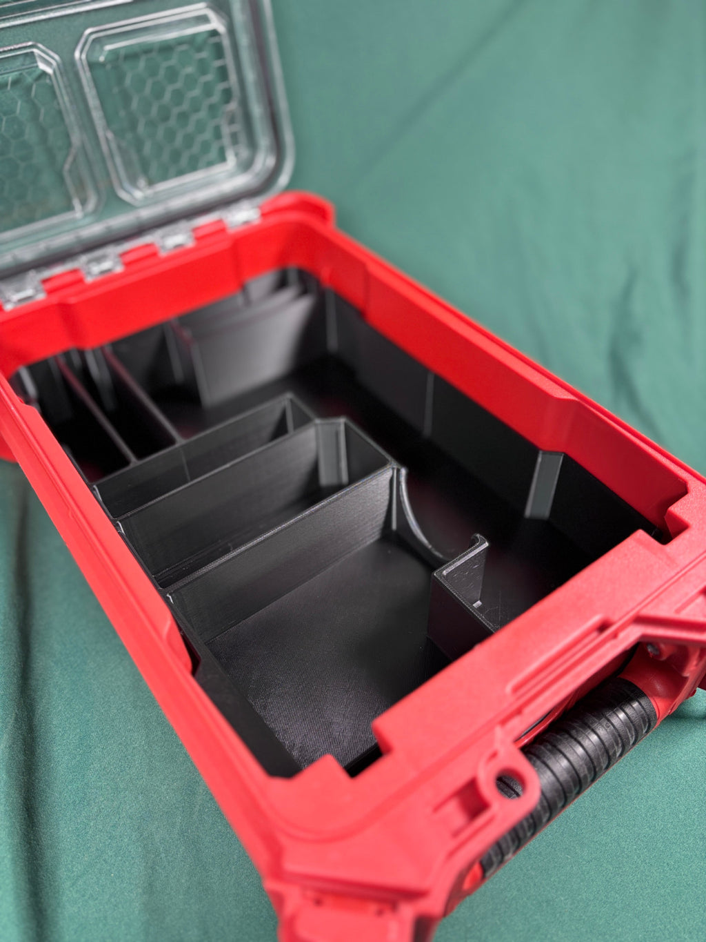 M12 Detail Sander Organizer Milwaukee Packout PETG USA Made Battery Sandpaper