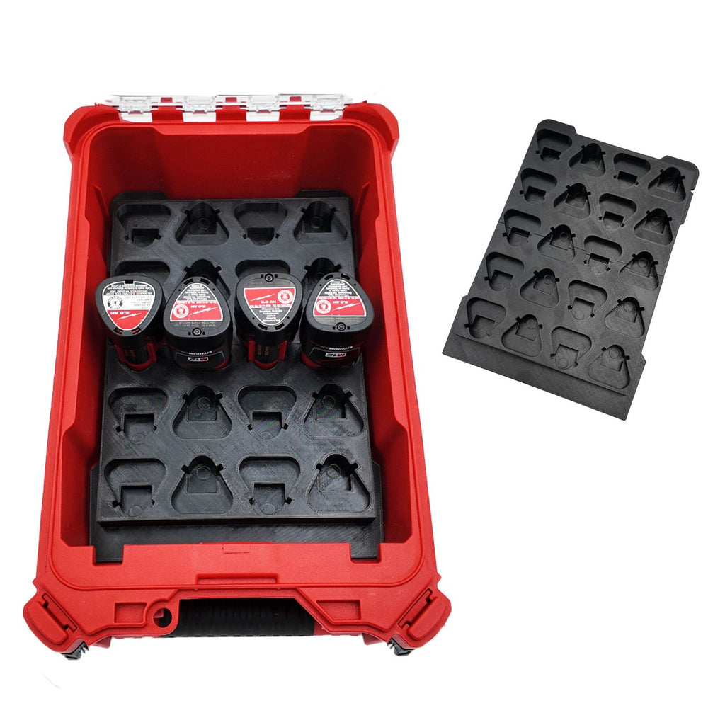 M12 Battery Organizer Holds 20 Batteries Milwaukee Packout PETG USA - Save $12