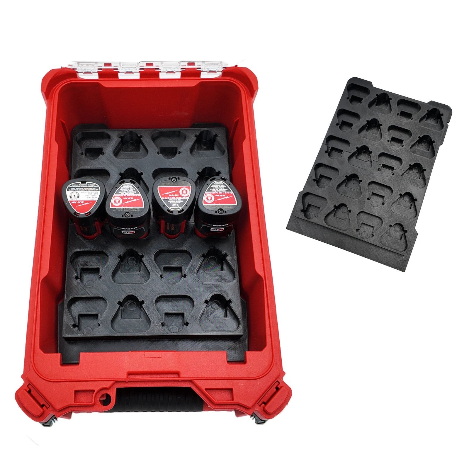 M12 Battery Organizer Holds 20 Batteries Milwaukee Packout PETG USA - Save $12