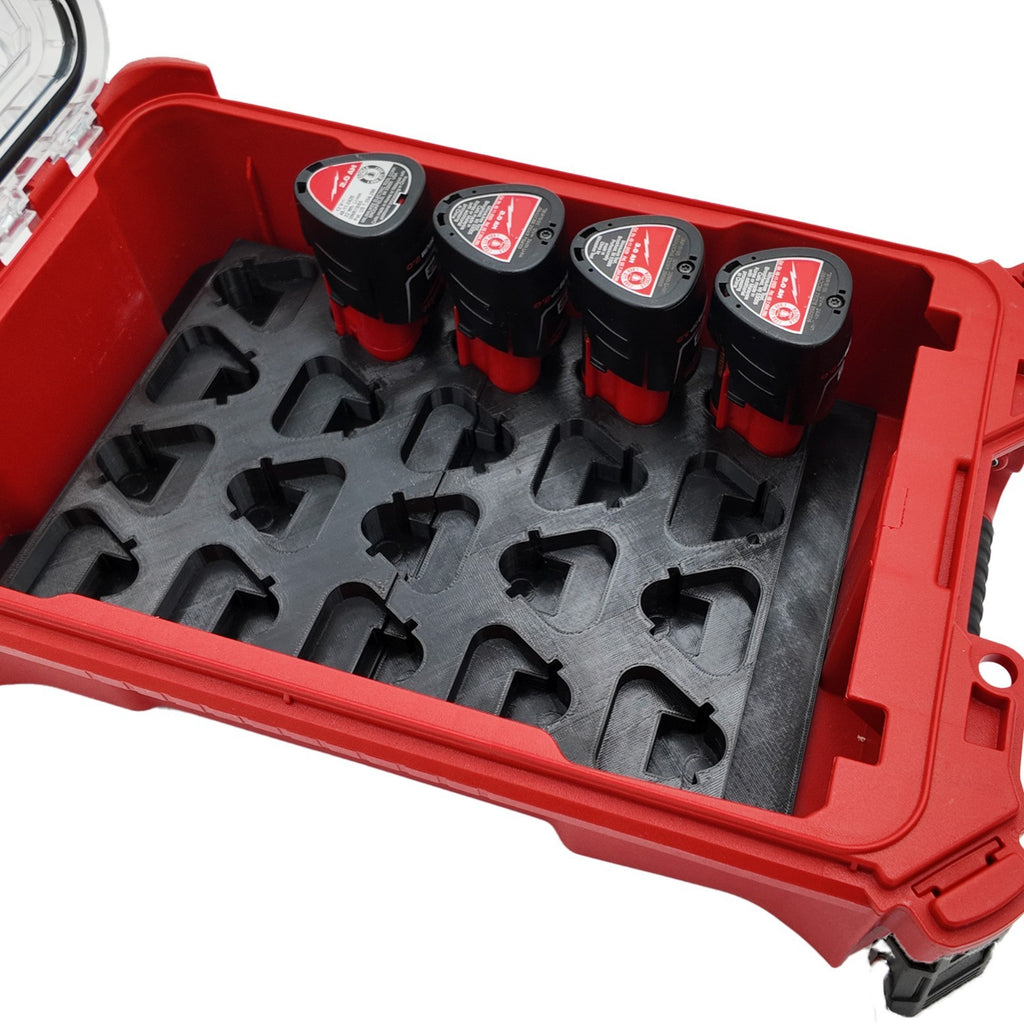 M12 Battery Organizer Holds 20 Batteries Milwaukee Packout PETG USA - Save $12