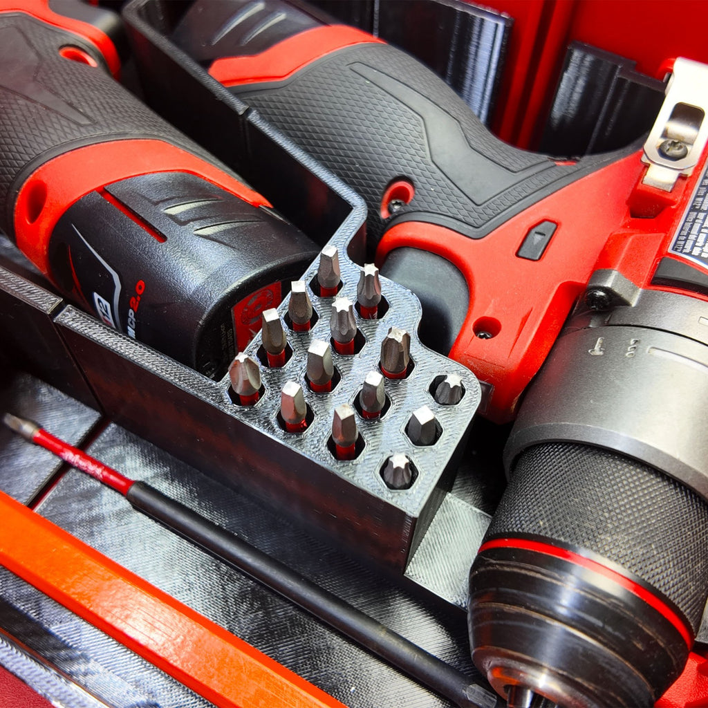 M12 Fuel Drill Impact Organizer Milwaukee Drawer 2 Tools 3 Batteries PETG USA