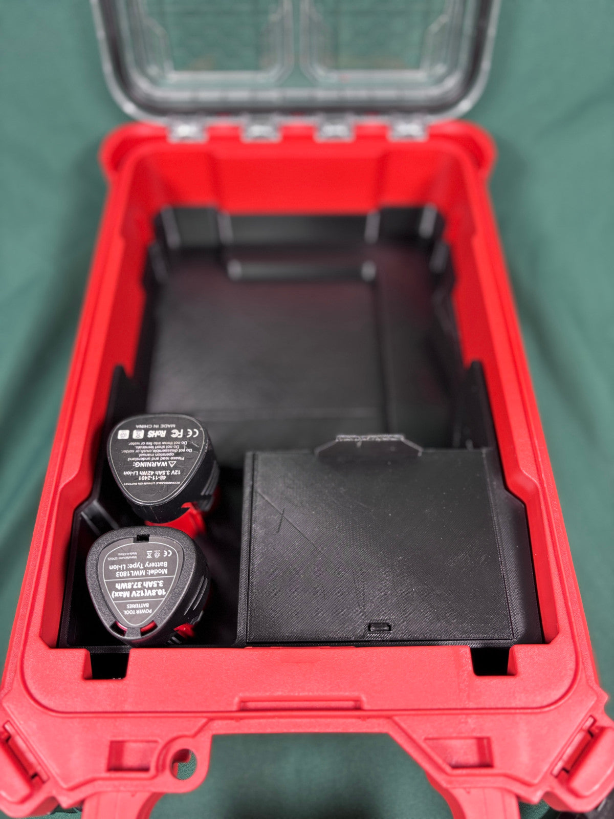 M12 Crown Stapler Organizer Milwaukee Packout PETG USA Made Battery Staple Store