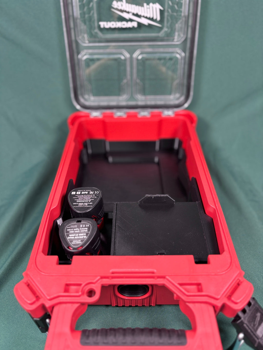 M12 Crown Stapler Organizer Milwaukee Packout PETG USA Made Battery Staple Store