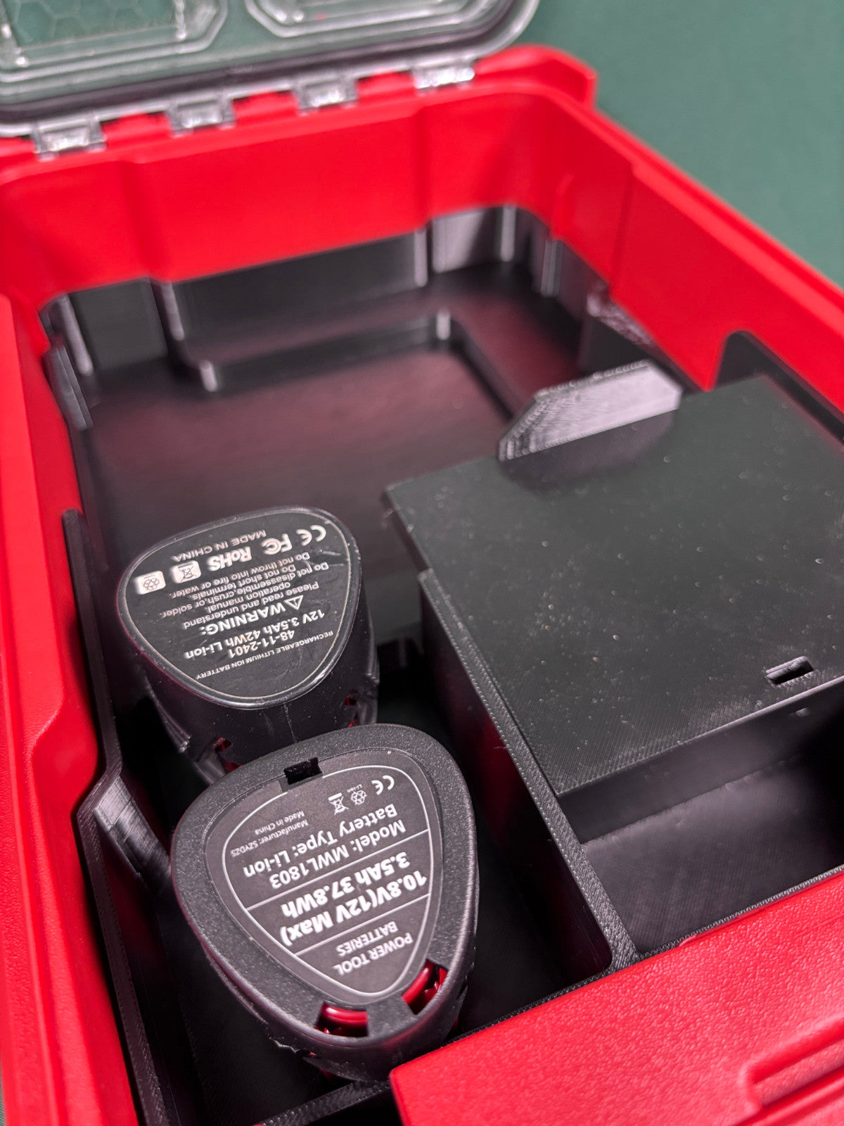 M12 Crown Stapler Organizer Milwaukee Packout PETG USA Made Battery Staple Store