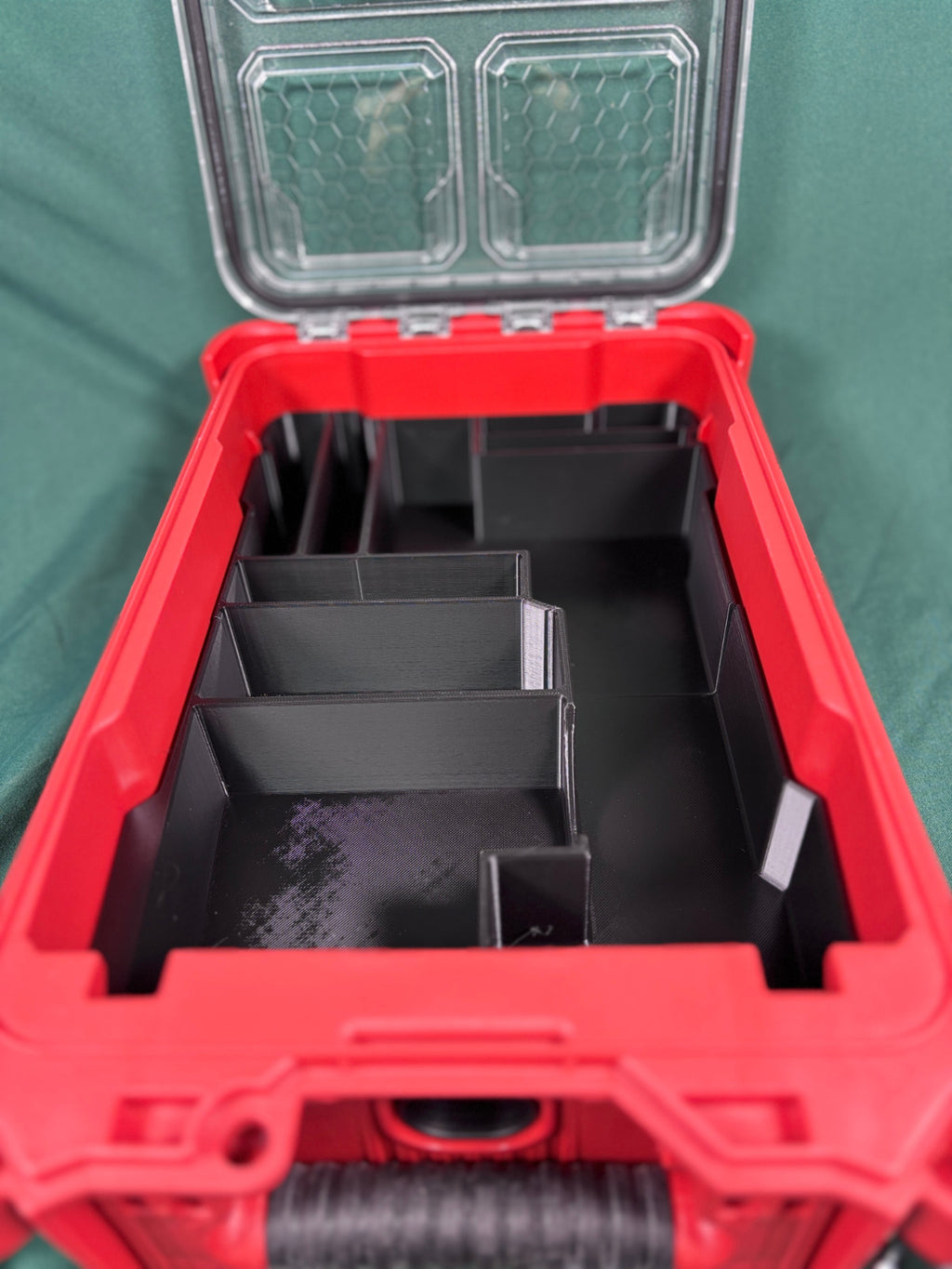 M12 Detail Sander Organizer Milwaukee Packout PETG USA Made Battery Sandpaper
