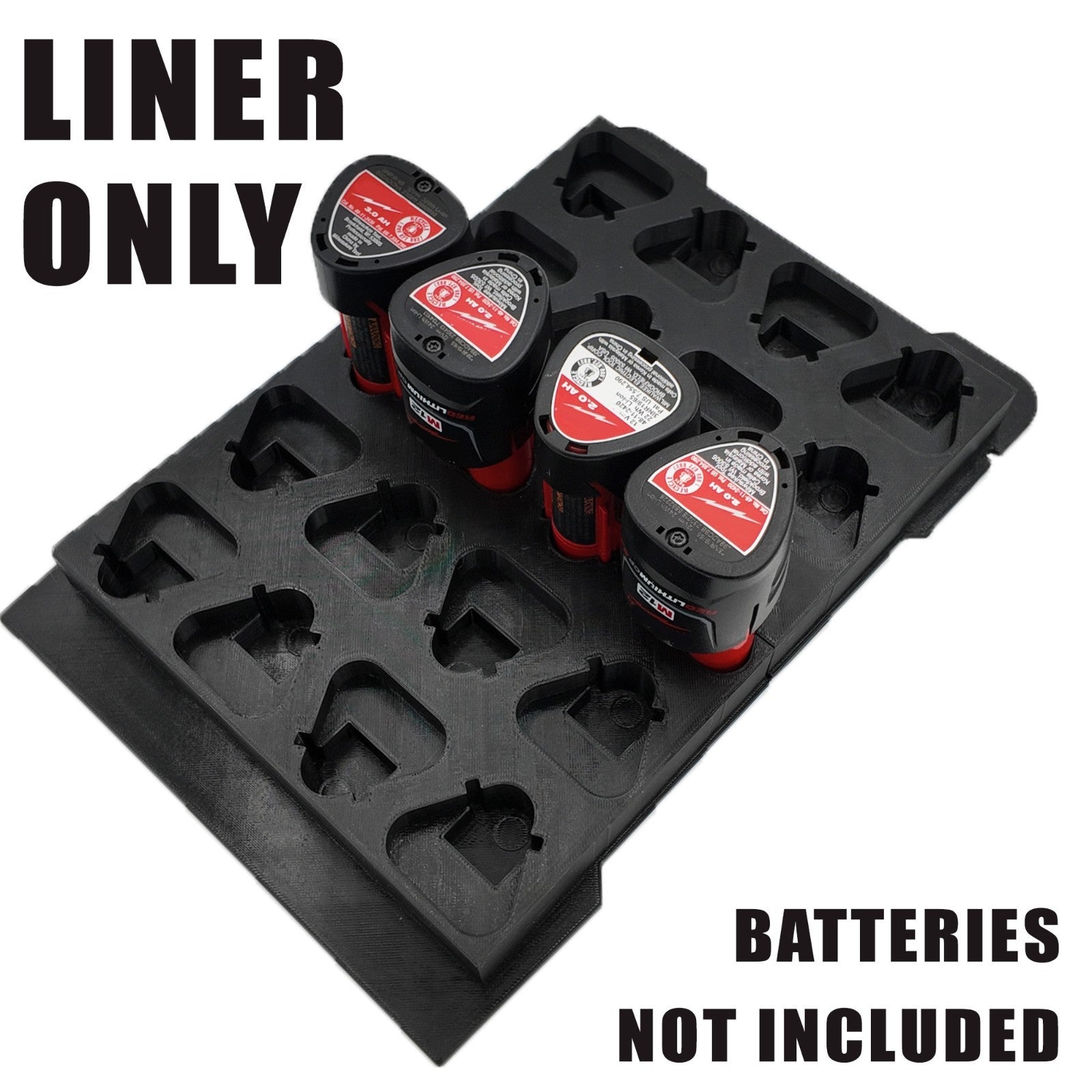 M12 Battery Organizer Holds 20 Batteries Milwaukee Packout PETG USA - Save $12